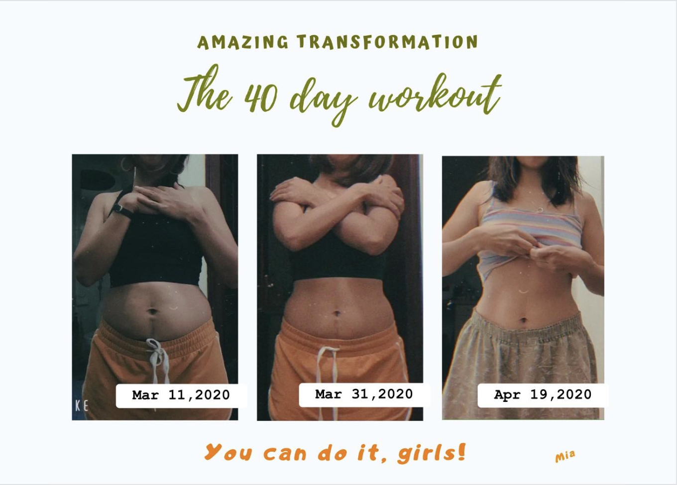 “Mia ơi em không có tính kỉ luật thì có tips gì để em có thể có động lực không?”